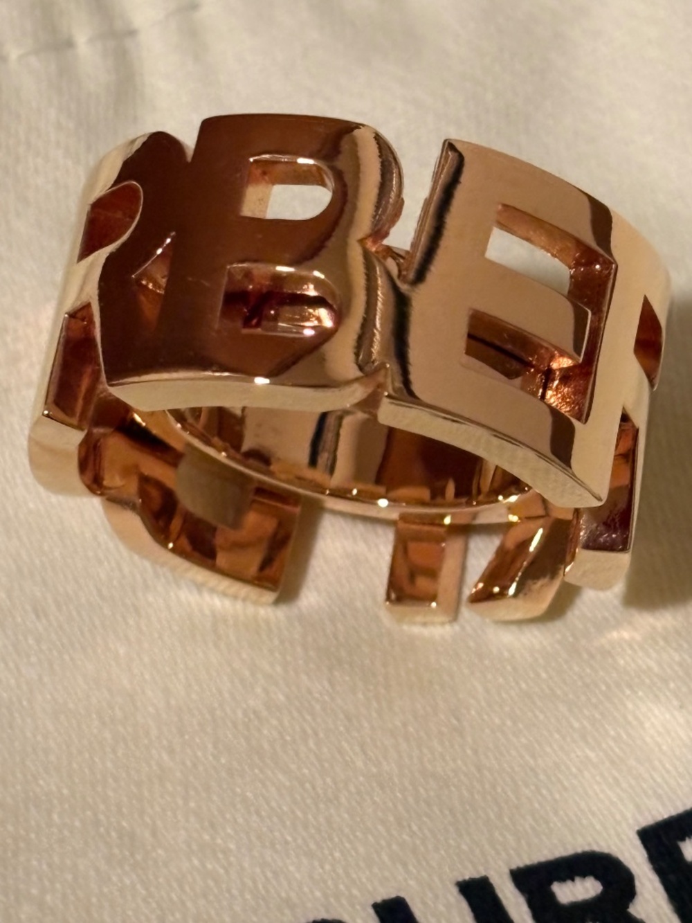 Burberry Scarf Ring in Golden Brass - Picture 7 of 10